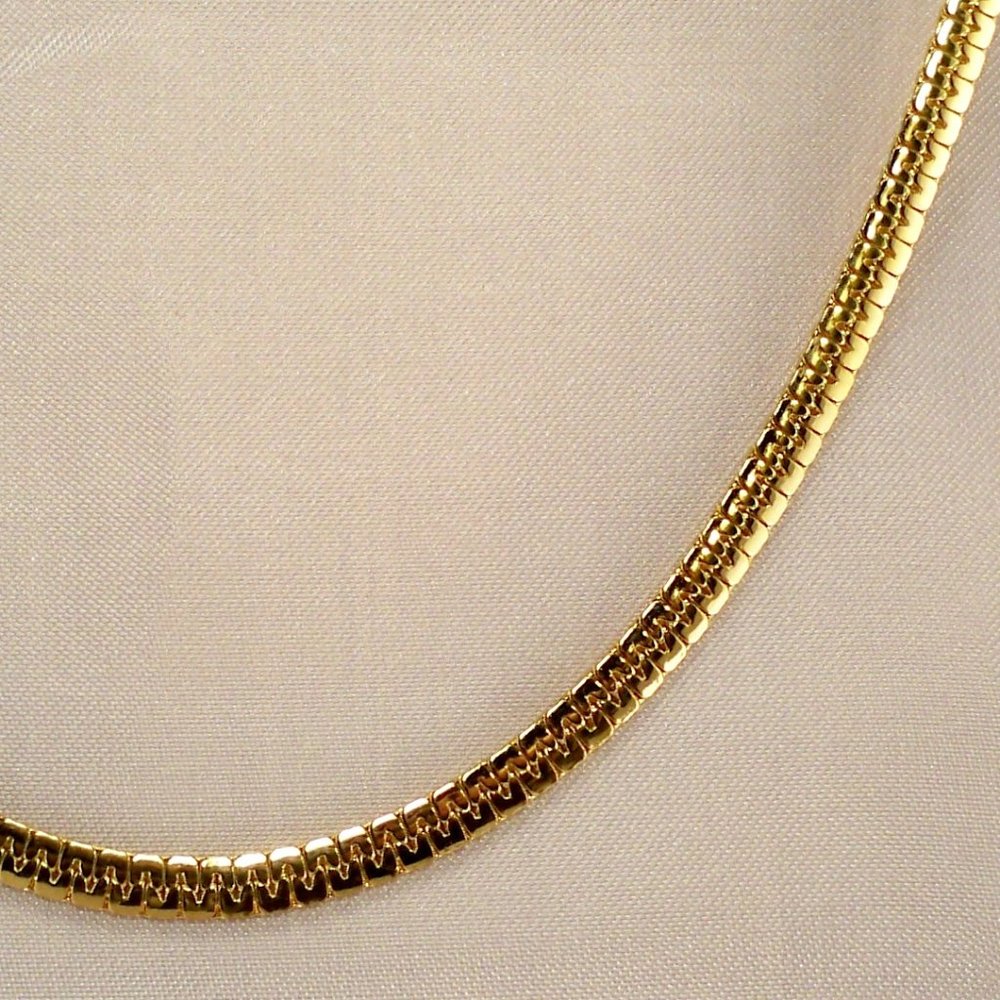 NEW Flat Link Gold 18" Necklace